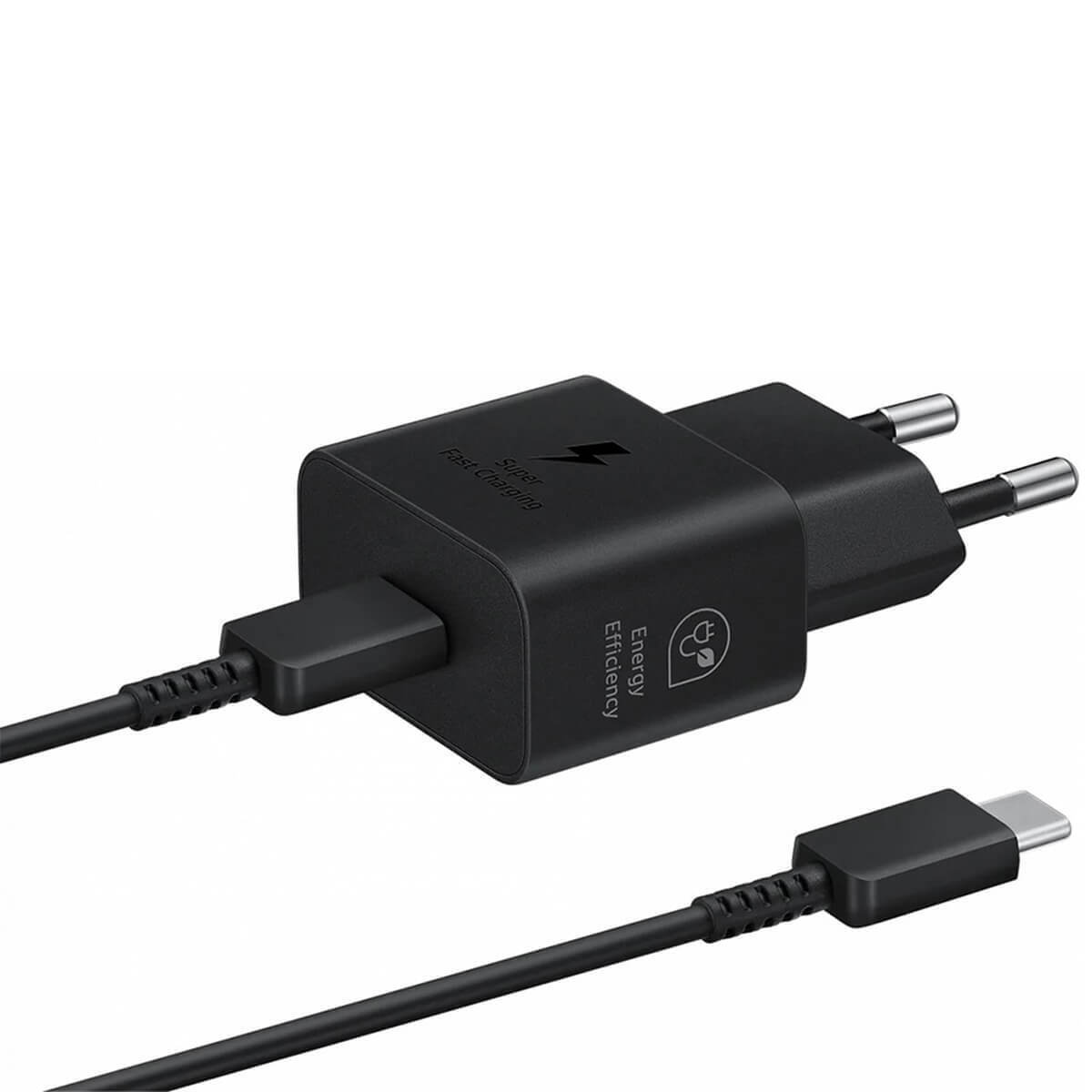 Samsung Φορτιστής με Θύρα USB-C και Καλώδιο USB-C 25W Power Delivery Μαύρος (EP-T2510XBEGEU)
