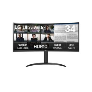 LG 34WR50QK-B Ultrawide VA HDR Curved Monitor 34" QHD 3440x1440 με Χρόνο Απόκρισης 5ms GTG – έως 60 δόσεις