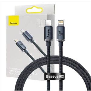 Baseus Crystal Shine Braided USB-C to Lightning Cable 20W Μαύρο 1.2m (CAJY000201)