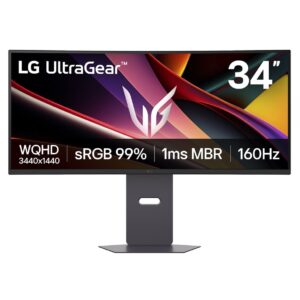LG UltraGear VA HDR Curved Monitor 34" QHD 3440x1440 160Hz με Χρόνο Απόκρισης 5ms GTG – έως 60 δόσεις
