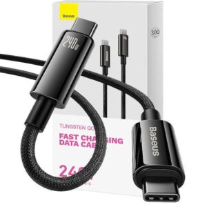Baseus Tungsten Gold USB 2.0 Cable USB-C male - USB-C 240W Μαύρο 3m (CAWJ040201)