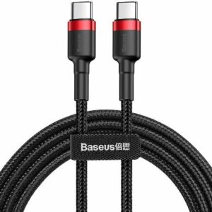 Baseus Cafule USB 2.0 Cable USB-C male - USB-C 60W Κόκκινο 1m (CATKLF-G91)