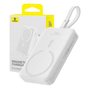 Baseus Magnetic Mini MagSafe Power Bank 10000mAh 30W με Θύρα USB-C Power Delivery / Quick Charge 3.0 Λευκό