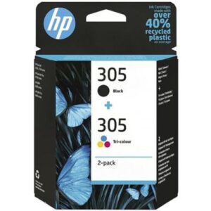 HP 305 Γνήσιο Πακέτο 2 Μελανιών Εκτυπωτή InkJet Πολλαπλό (Color) / Μαύρο (6ZD17AE)
