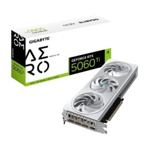 GIGABYTE GeForce RTX 5060 Ti AERO OC 16G Graphics Card - 16GB GDDR7, 128bit, PCI-E 5.0, 2647MHz Core Clock, 3 x DisplayPort, 1 x HDMI, GV-N506TAERO OC-16GD
