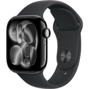 Apple Watch Series 11 Aluminium 42mm Αδιάβροχο με Παλμογράφο (Jet Black Aluminium Case with Black Sport Band - M/L)