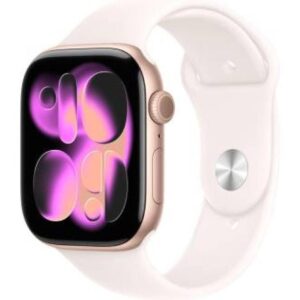 Apple Watch Series 11 Aluminium 46mm Αδιάβροχο με Παλμογράφο (Rose Gold Aluminium Case with Light Blush Sport Band - S/M)